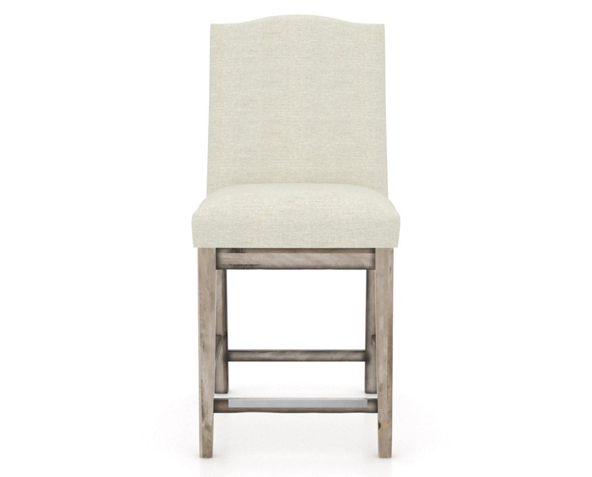 Canadel Champlain Upholstered Counter Stool 310A in TW Fabric and 72 Heritage Nature, front view