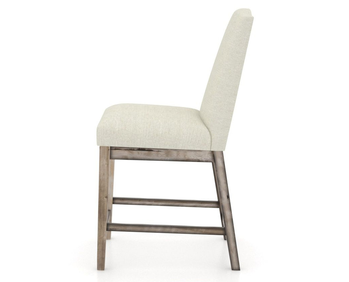 Canadel Champlain Upholstered Counter Stool 310A in TW Fabric and 72 Heritage Nature, side view
