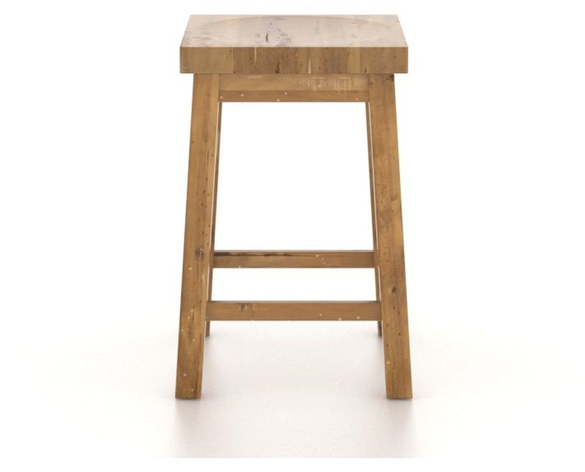 Canadel Champlain Block Stool in Honey Washed, front view