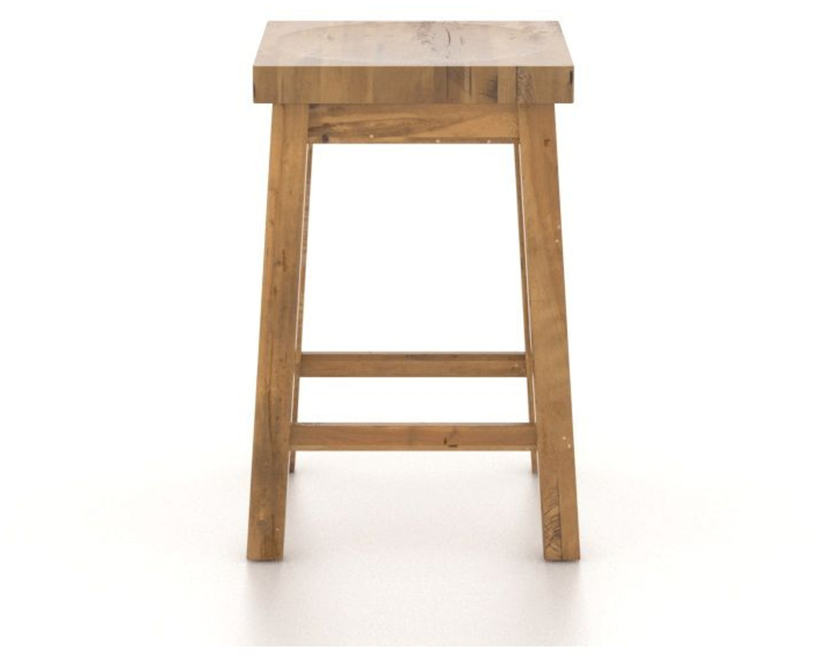 Canadel Champlain Block Stool in Honey Washed, back view