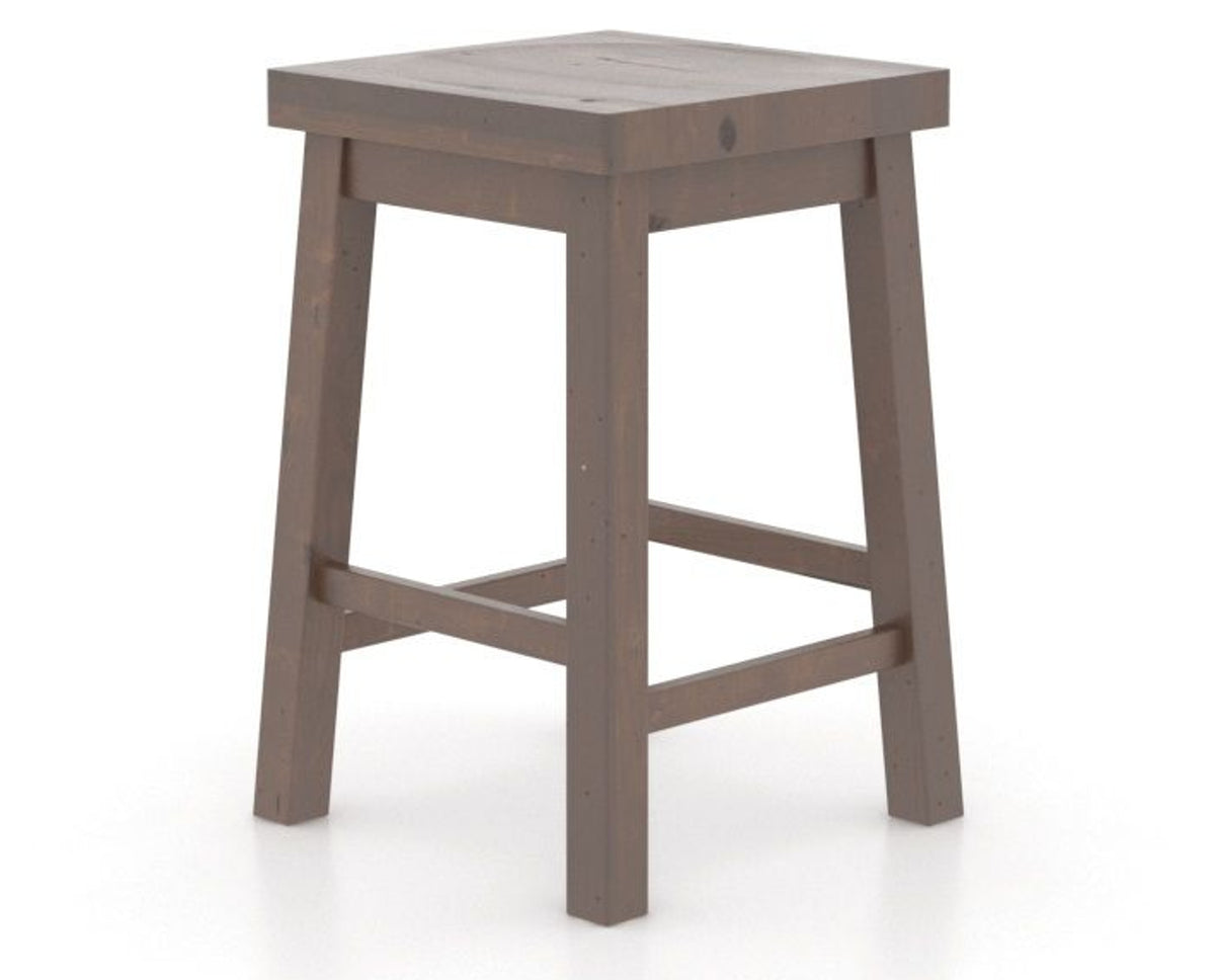 Canadel Loft Backless Counter Stool 5057 in 19 Cognac Washed, three-quarter view