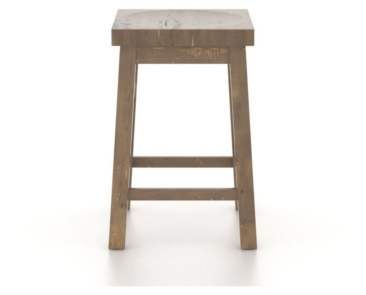 Canadel Champlain Block Stool in Pecan Washed, front view