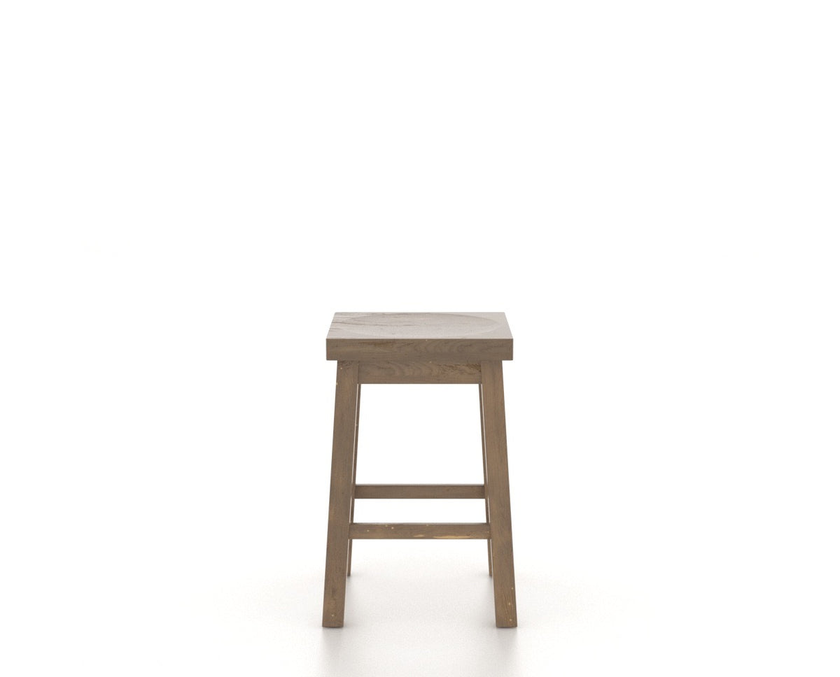 Canadel Champlain Block Stool in Pecan Washed, side view