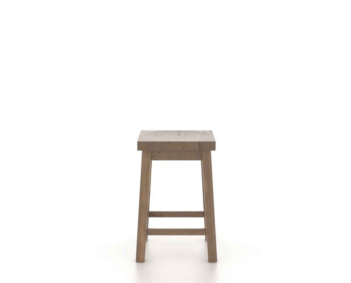 Canadel Champlain Block Stool in Pecan Washed, back view