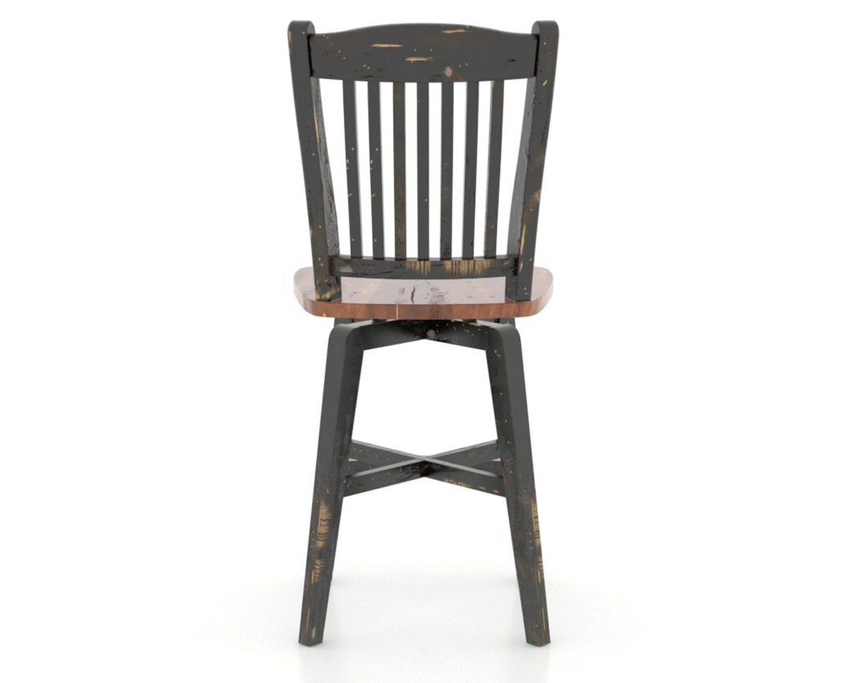 Canadel Champlain Counter Stool in Black and Spice Washed, back view