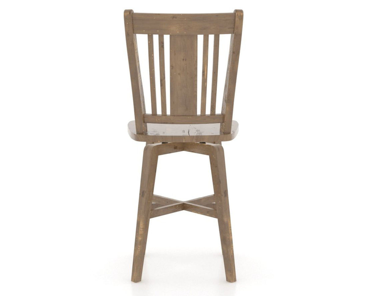 Canadel Champlain Lloyd Counter Stool in Pecan Washed, back view
