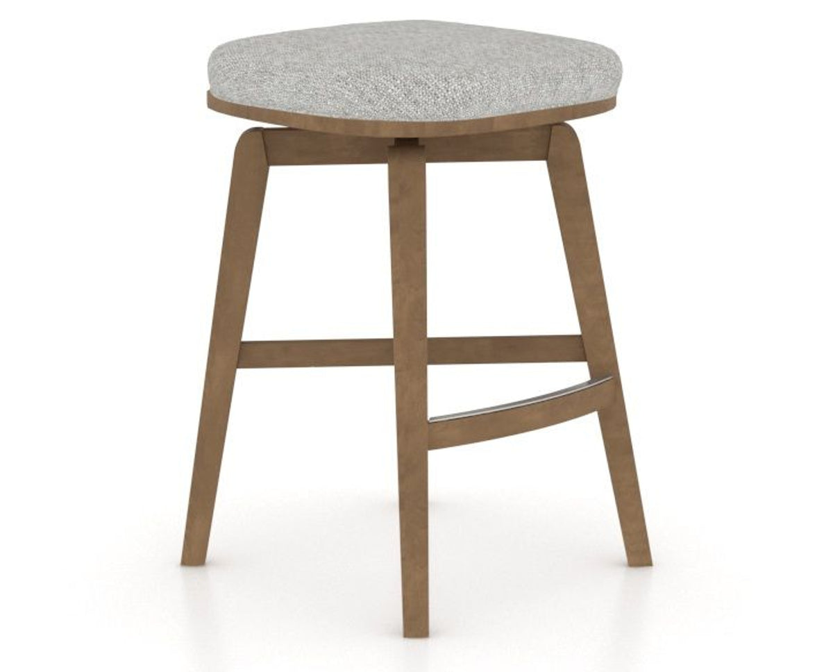 Canadel Stump Counter Stool in Pecan Washed, 7C Fabric, three-quarter view