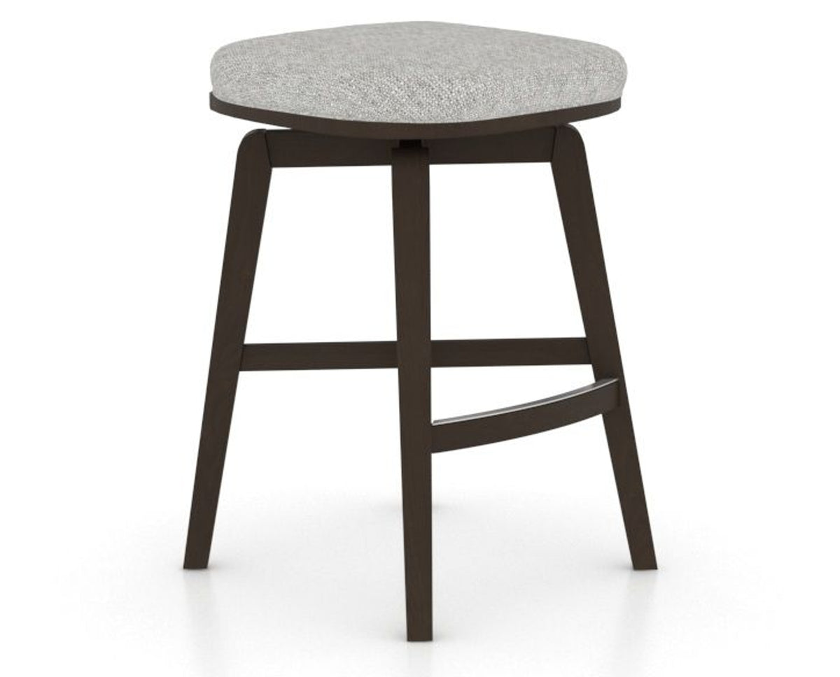 Canadel Stump Counter Stool in Davy's Grey, 7C Fabric, three-quarter view