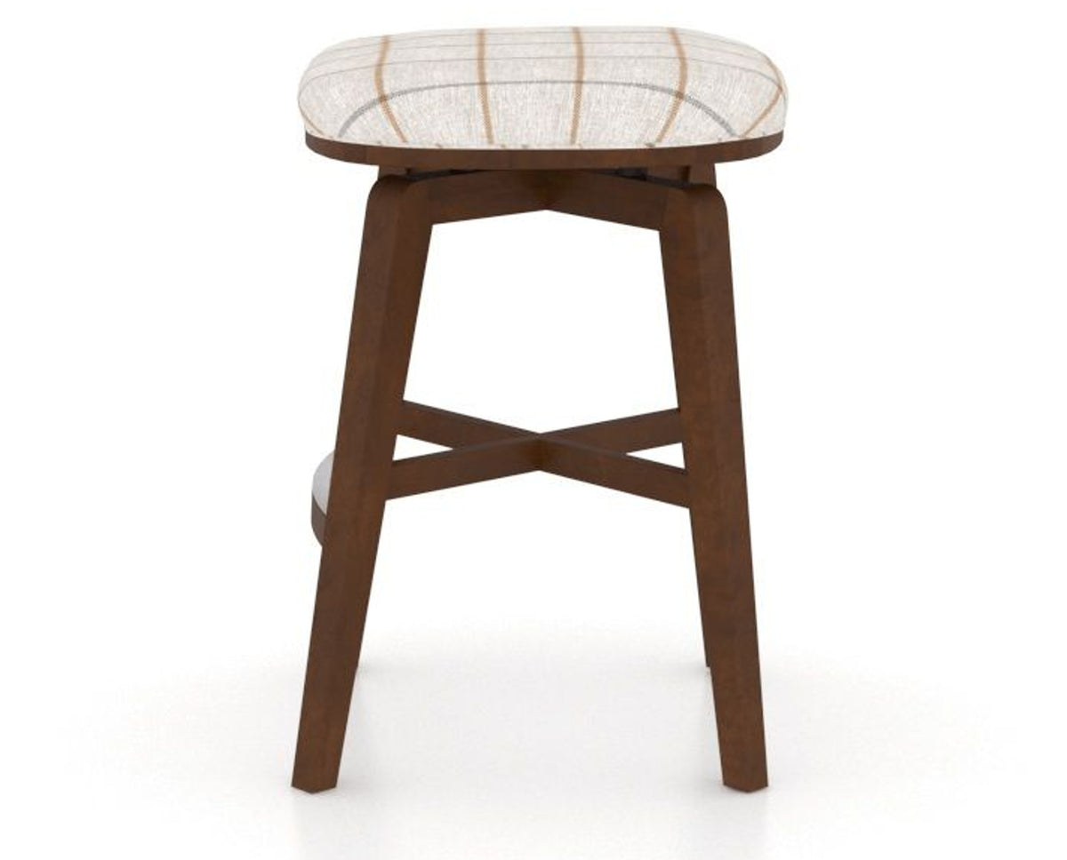 Canadel Stump Counter Stool in Cognac Washed, OZ Fabric, side view