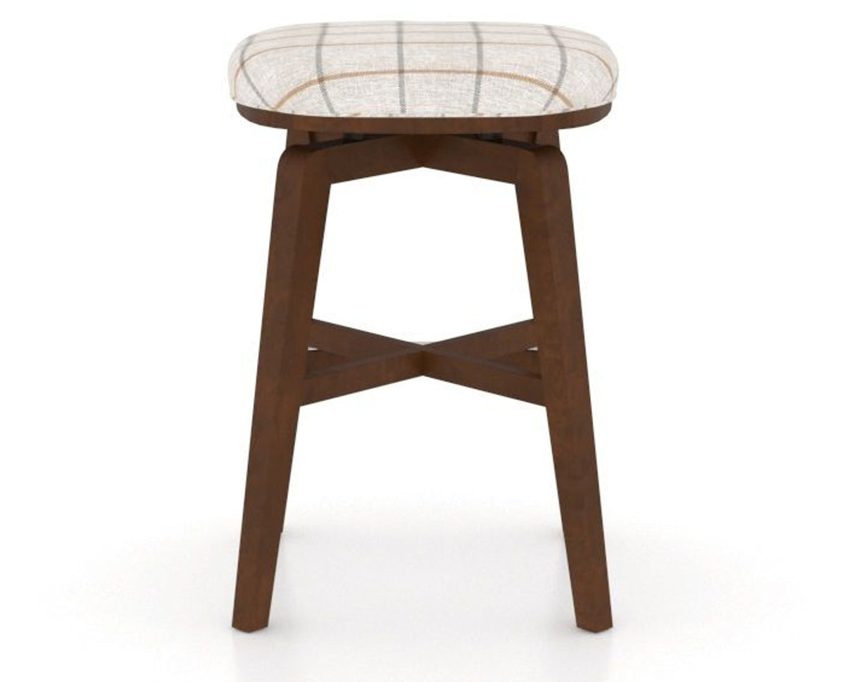 Canadel Stump Counter Stool in Cognac Washed, OZ Fabric, back view