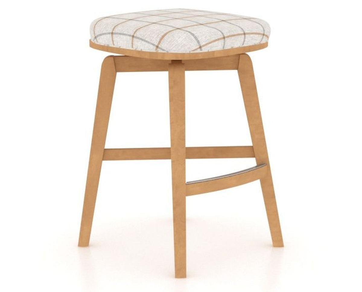 Canadel Stump Counter Stool in Caramel Washed, OZ Fabric, three-quarter view
