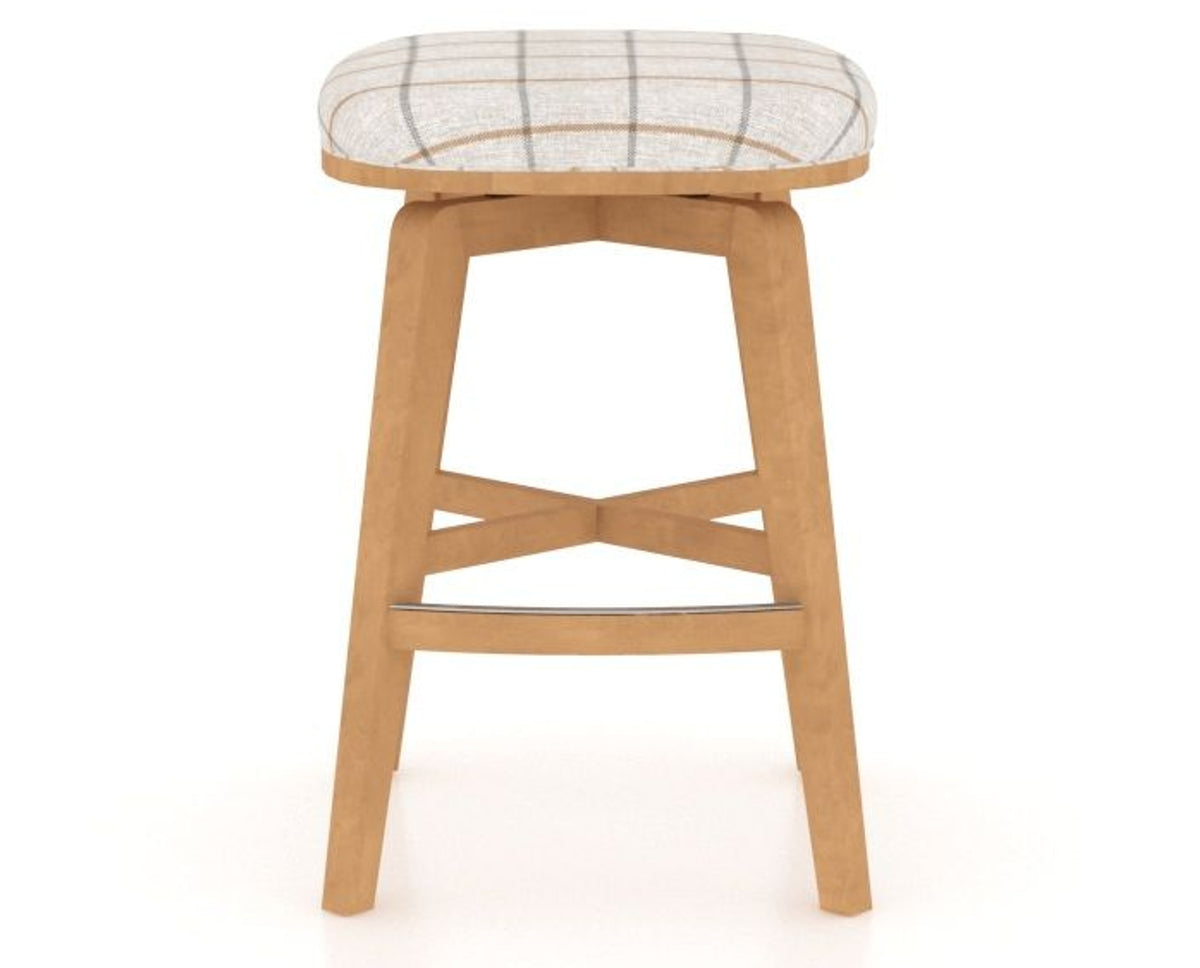 Canadel Stump Counter Stool in Caramel Washed, OZ Fabric, front view