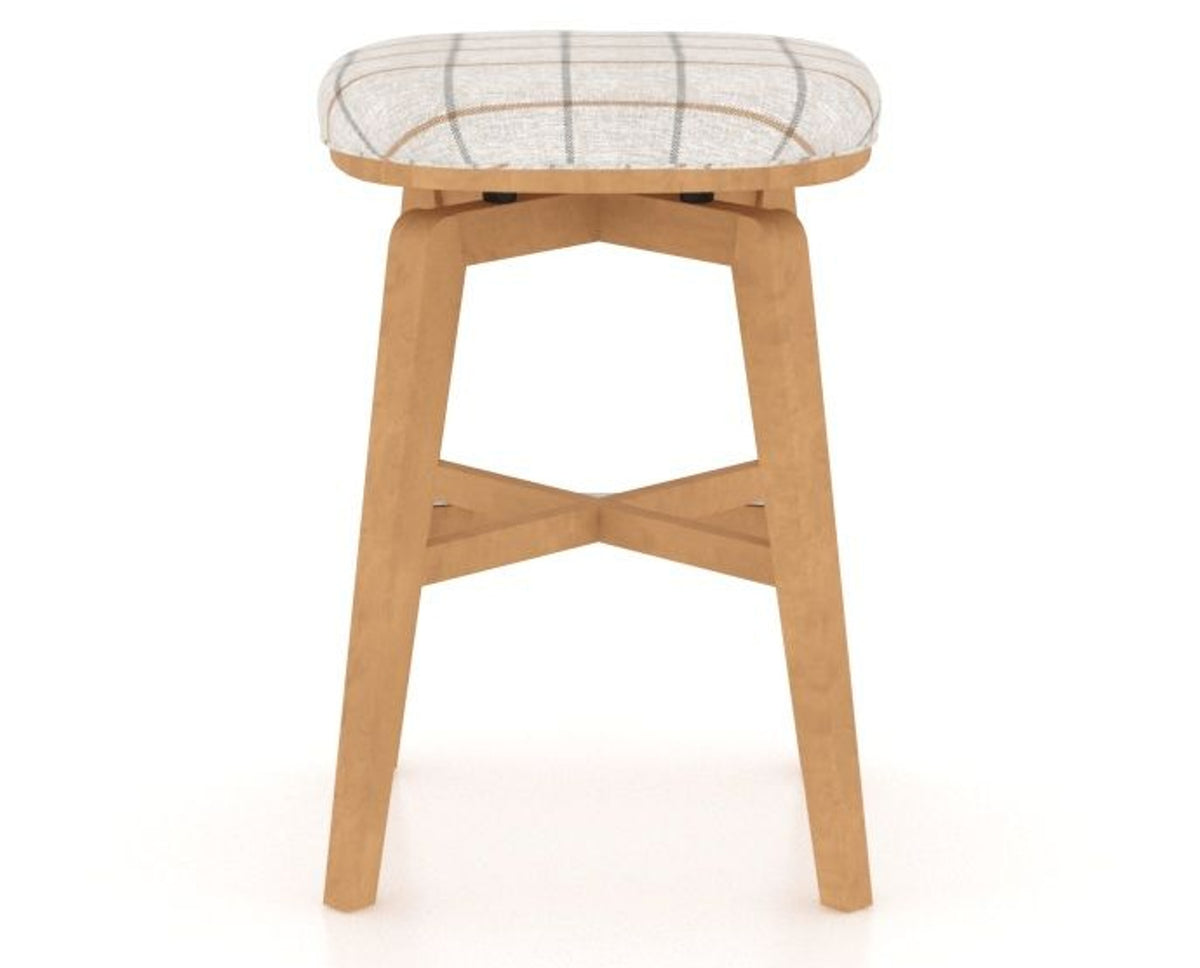 Canadel Stump Counter Stool in Caramel Washed, OZ Fabric, back view