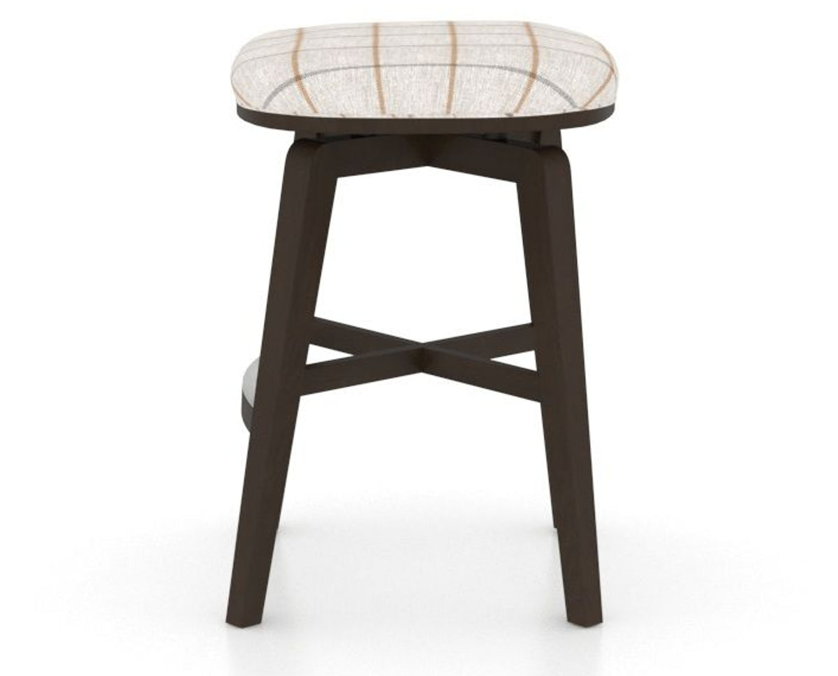 Canadel Stump Counter Stool in Davy's Grey, OZ Fabric, side view