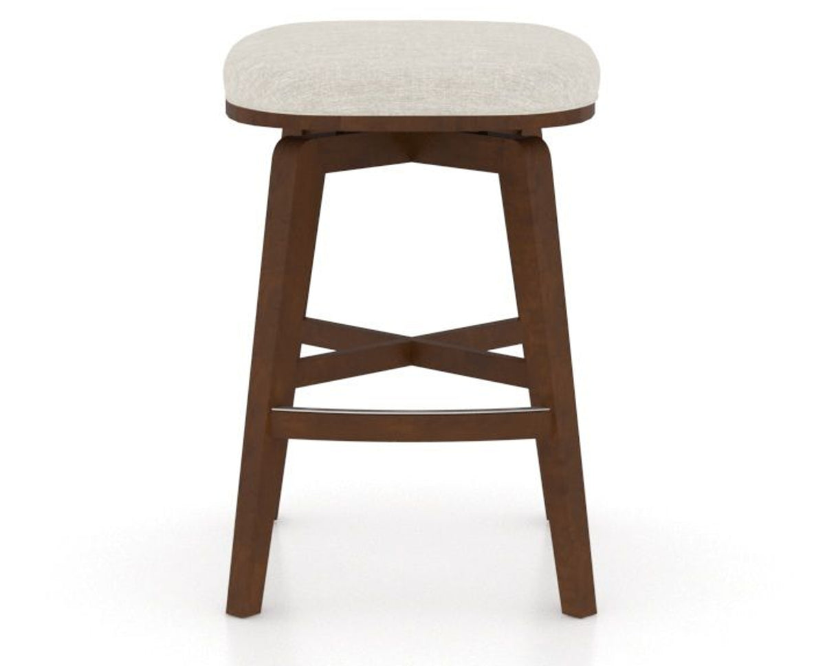 Canadel Stump Counter Stool in Cognac Washed, TB Fabric, front view