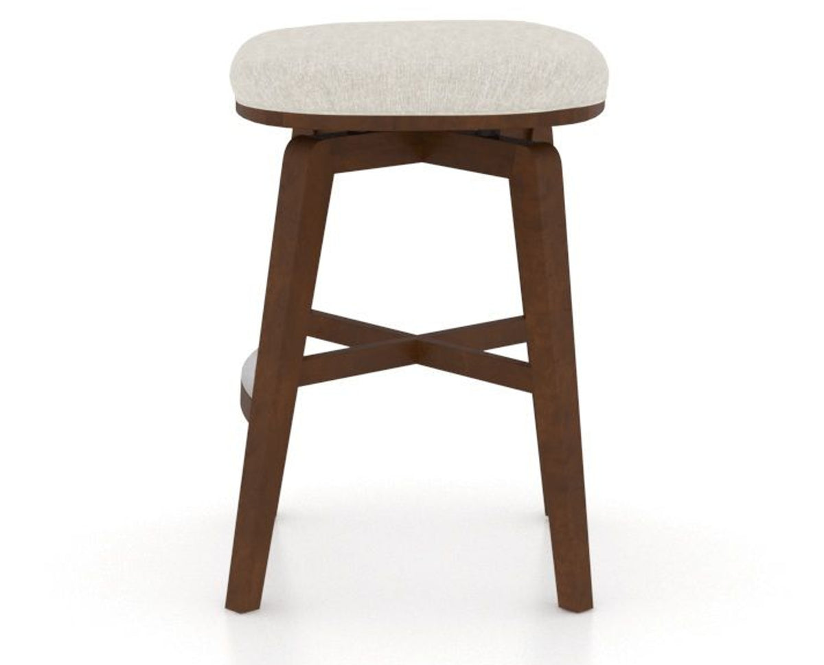 Canadel Stump Counter Stool in Cognac Washed, TB Fabric, side view