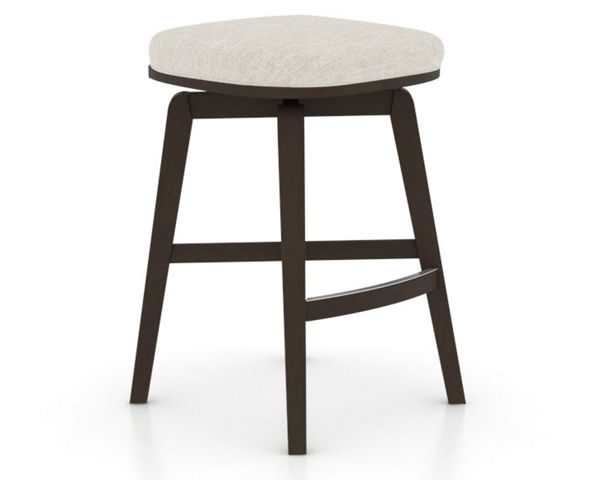 Canadel Stump Counter Stool in Davy's Grey, TB Fabric, three-quarter view
