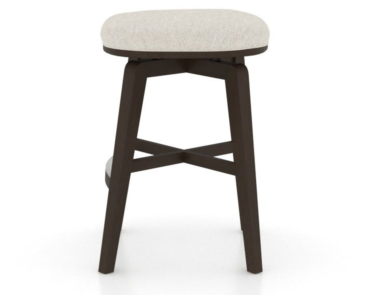 Canadel Stump Counter Stool in Davy's Grey, TB Fabric, side view