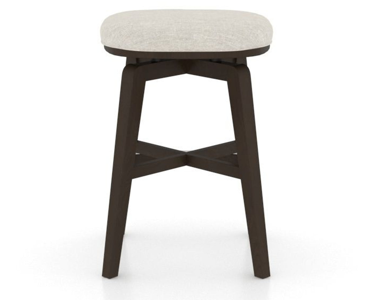 Canadel Stump Counter Stool in Davy's Grey, TB Fabric, back view