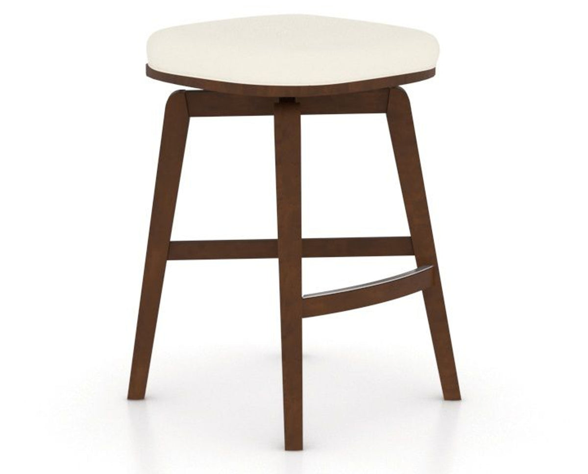 Canadel Stump Counter Stool in Cognac Washed, YJ Faux Leather, three-quarter view