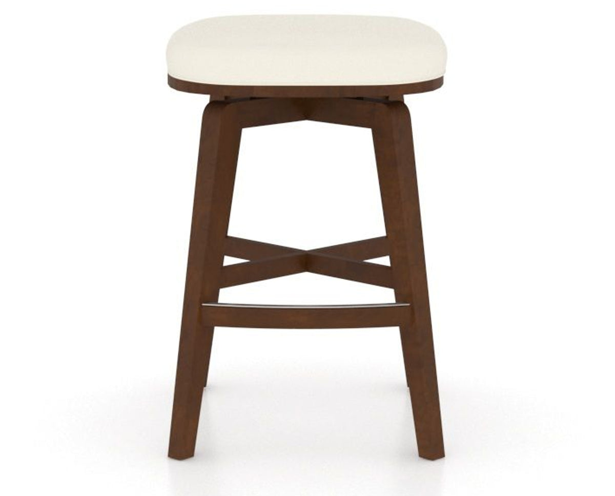 Canadel Stump Counter Stool in Cognac Washed, YJ Faux Leather, front view