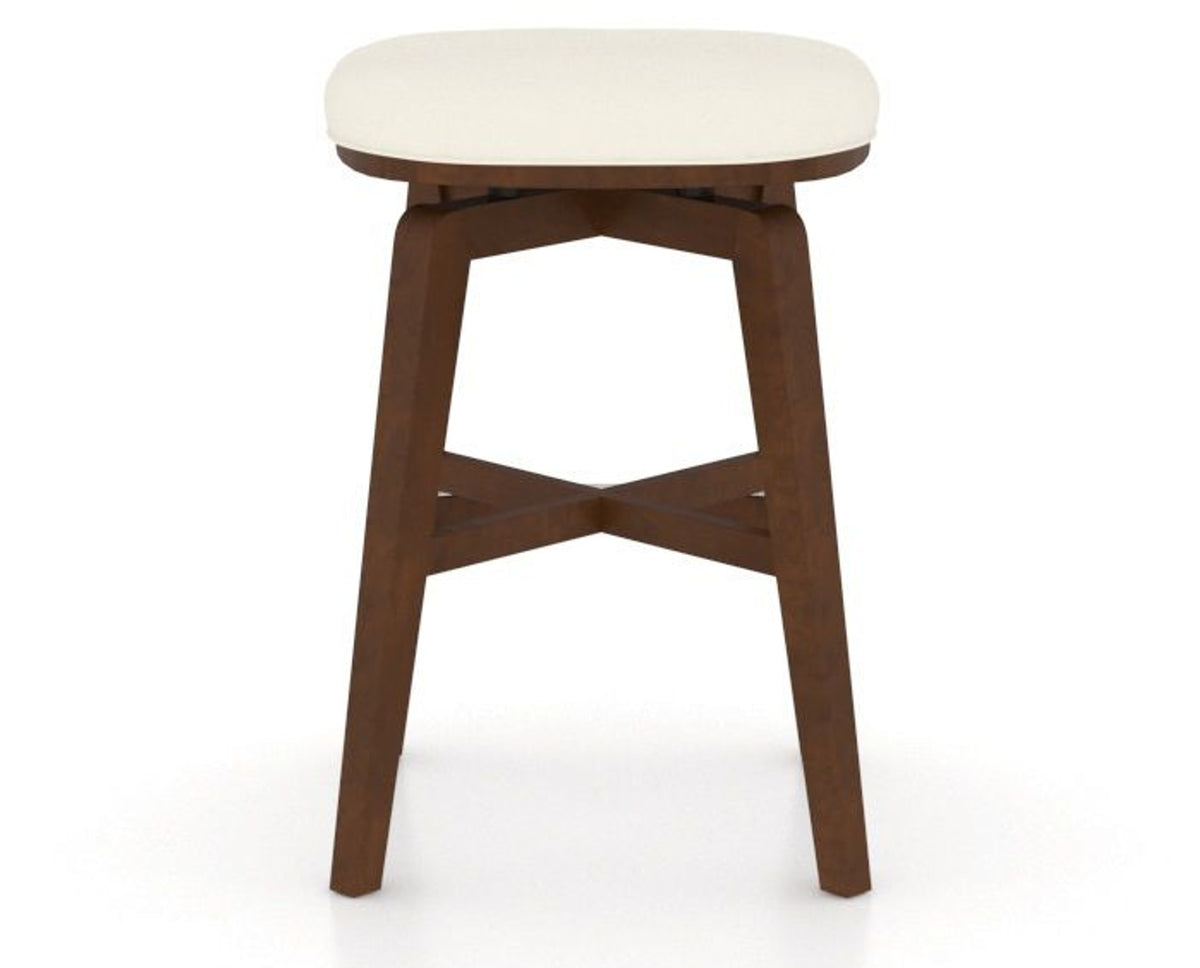 Canadel Stump Counter Stool in Cognac Washed, YJ Faux Leather, back view