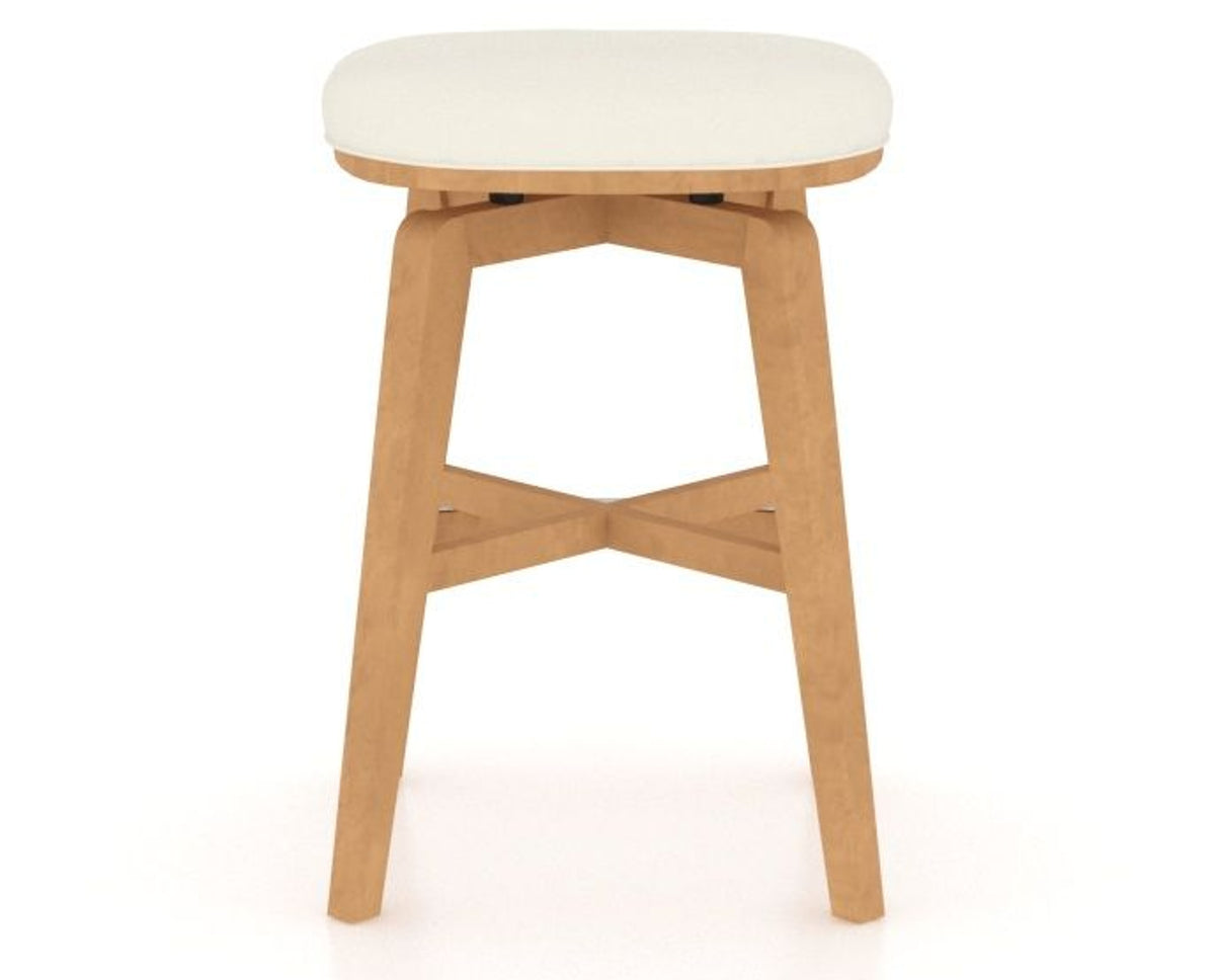 Canadel Stump Counter Stool in Caramel Washed, YJ Faux Leather, back view