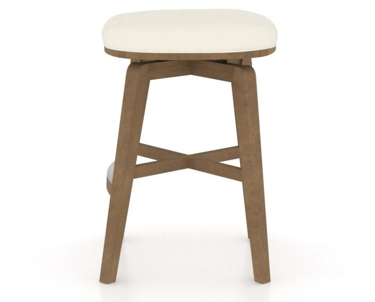 Canadel Stump Counter Stool in Pecan Washed, YJ Faux Leather, side view