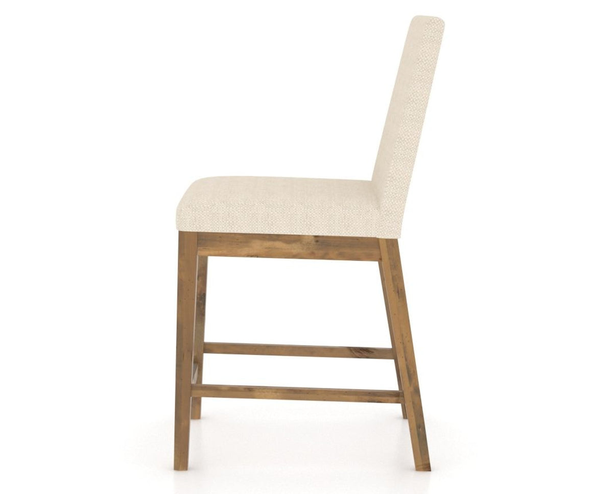 Canadel Champlain Upholstered Counter Stool 8002 in 6K Sunbrella® and 03 Oak Washed, side view