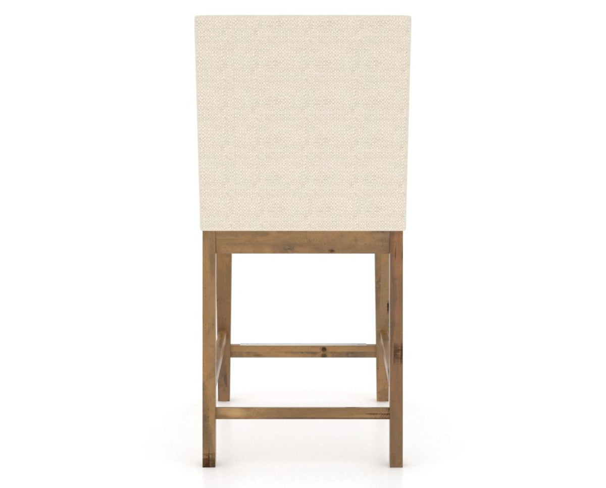 Canadel Champlain Upholstered Counter Stool 8002 in 6K Sunbrella® and 03 Oak Washed, back view