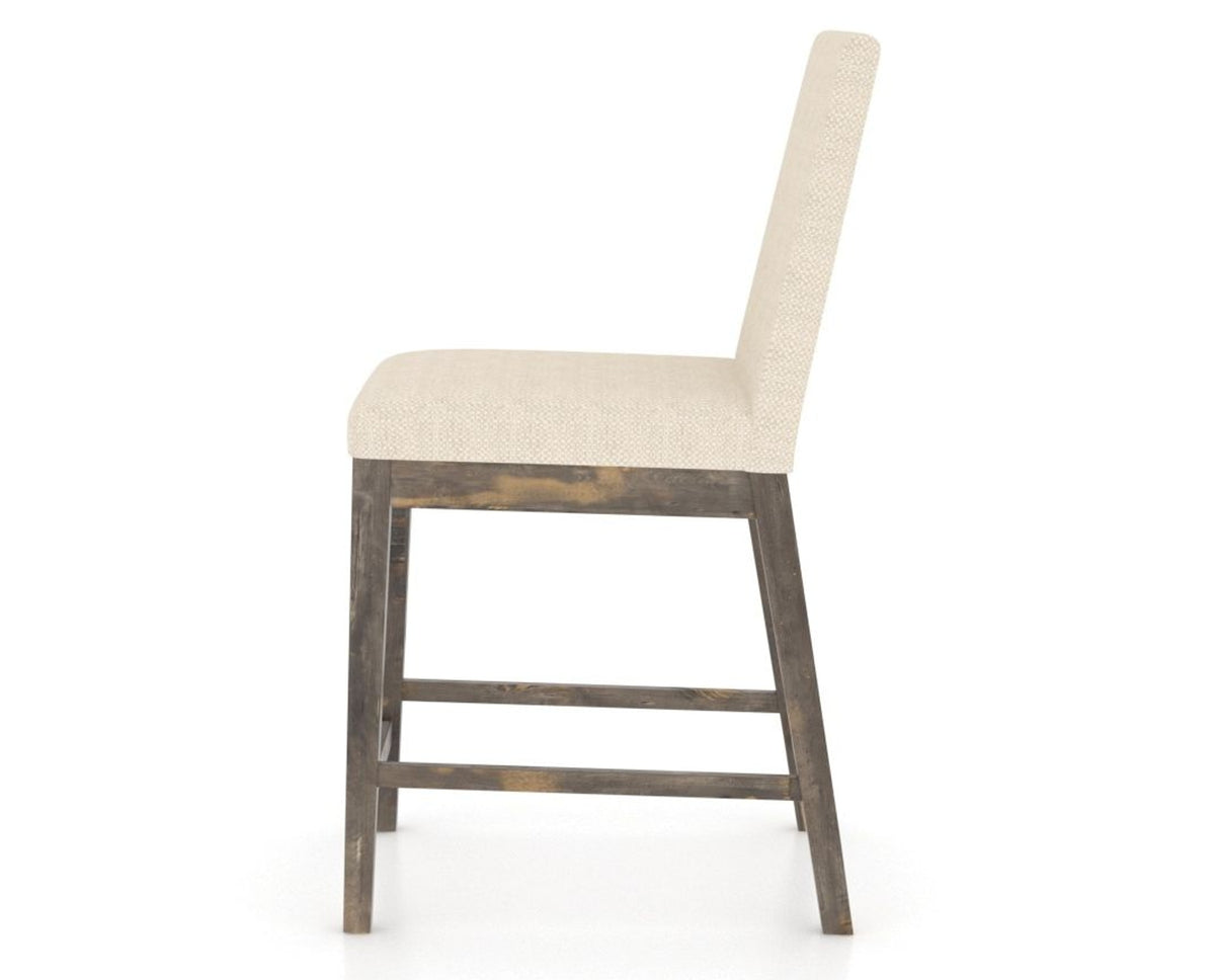 Canadel Champlain Upholstered Counter Stool 8002 in 6K Sunbrella® and 08 Shadow, side view