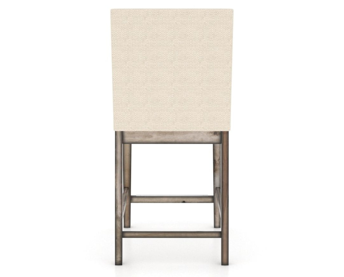 Canadel Champlain Upholstered Counter Stool 8002 in 6K Sunbrella® and 72 Heritage Nature, back view