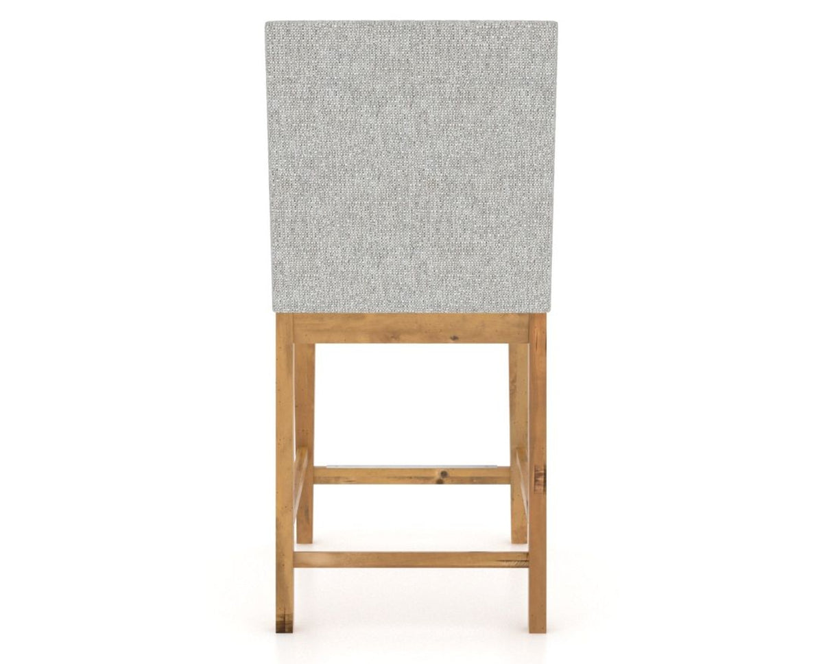 Canadel Champlain Upholstered Counter Stool 8002 in 7C Fabric and 01 Honey Washed, back view