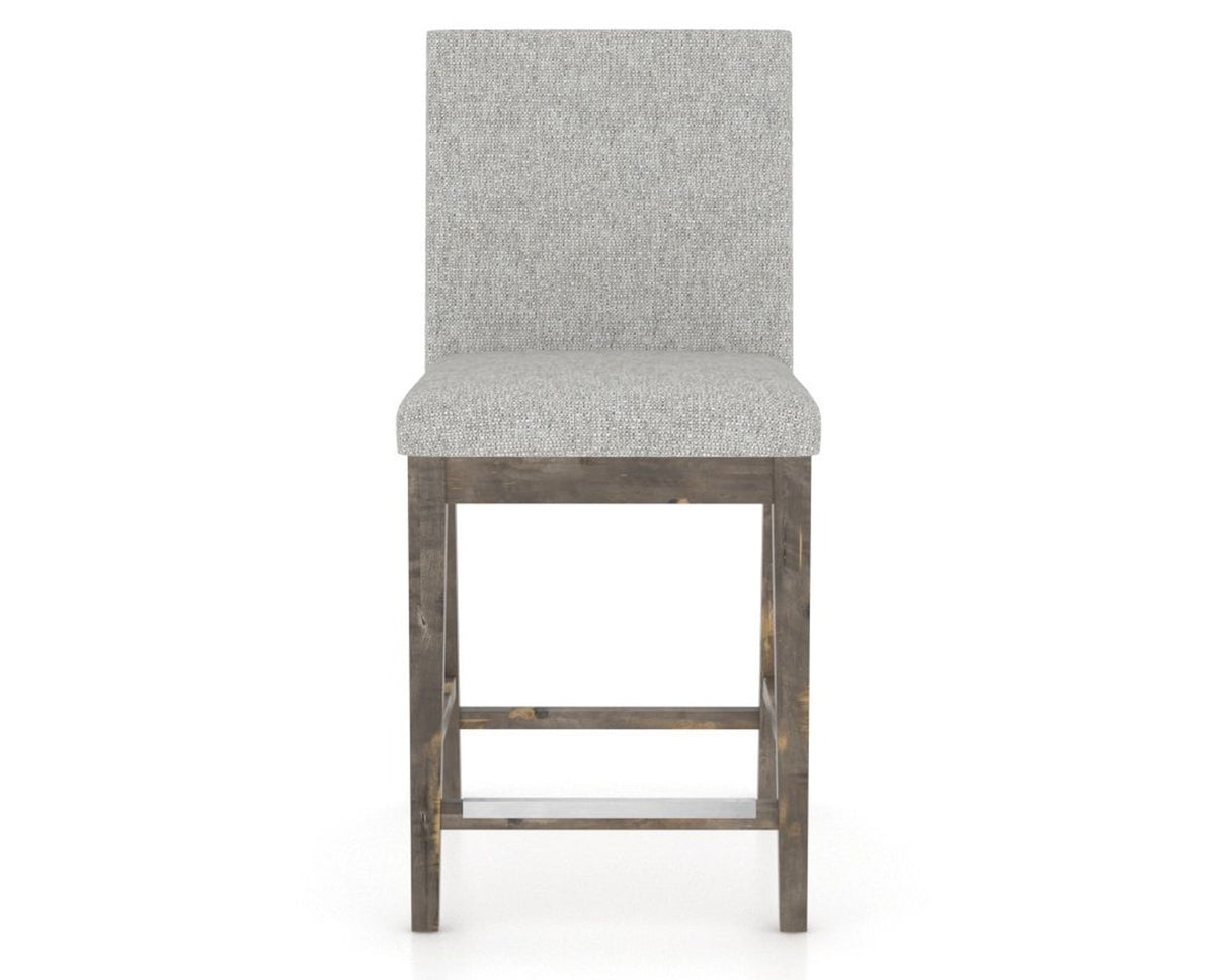 Canadel Champlain Upholstered Counter Stool 8002 in 7C Fabric and 08 Shadow, front view