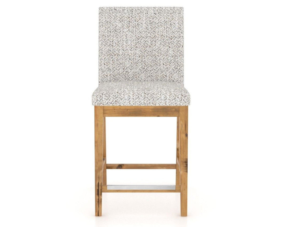 Canadel Champlain Upholstered Counter Stool 8002 in FP Crypton® and 01 Honey Washed, front view