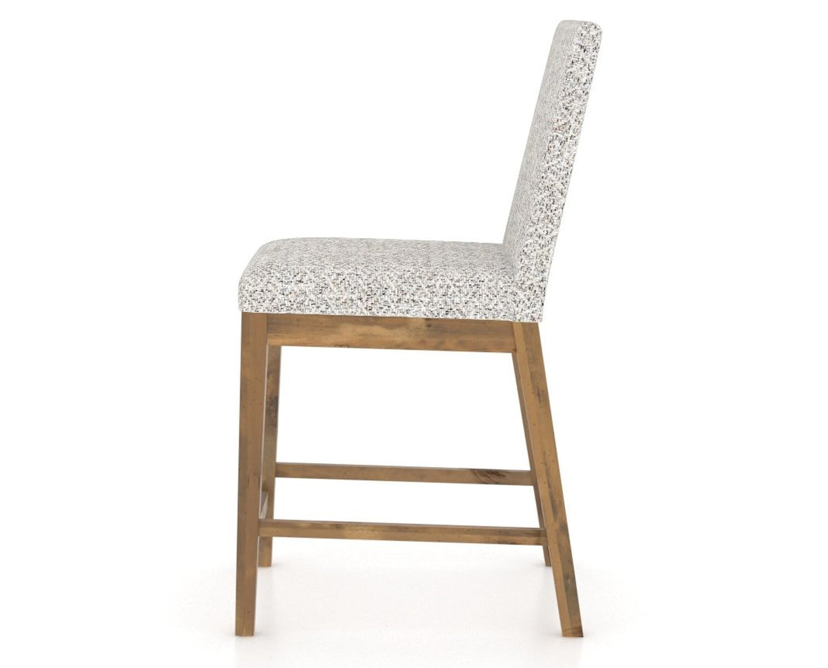 Canadel Champlain Upholstered Counter Stool 8002 in FP Crypton® and 03 Oak Washed, side view