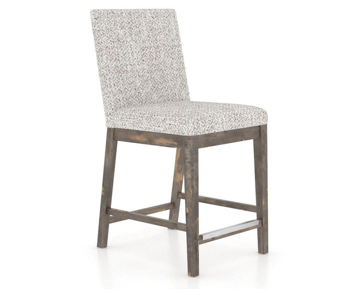 Canadel Champlain Upholstered Counter Stool 8002 in FP Crypton® and 08 Shadow, three-quarter view
