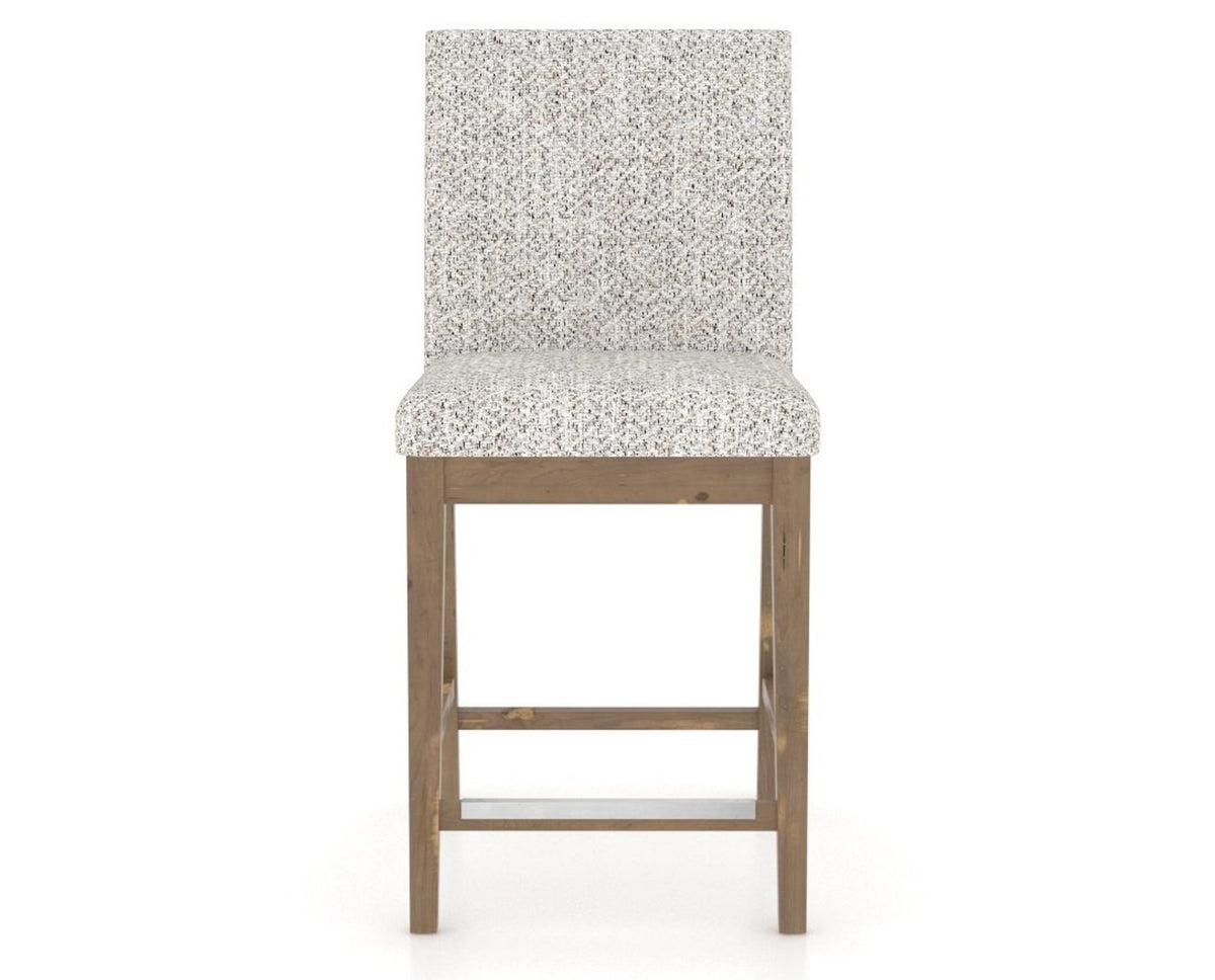 Canadel Champlain Upholstered Counter Stool 8002 in FP Crypton® and 25 Pecan Washed, front view