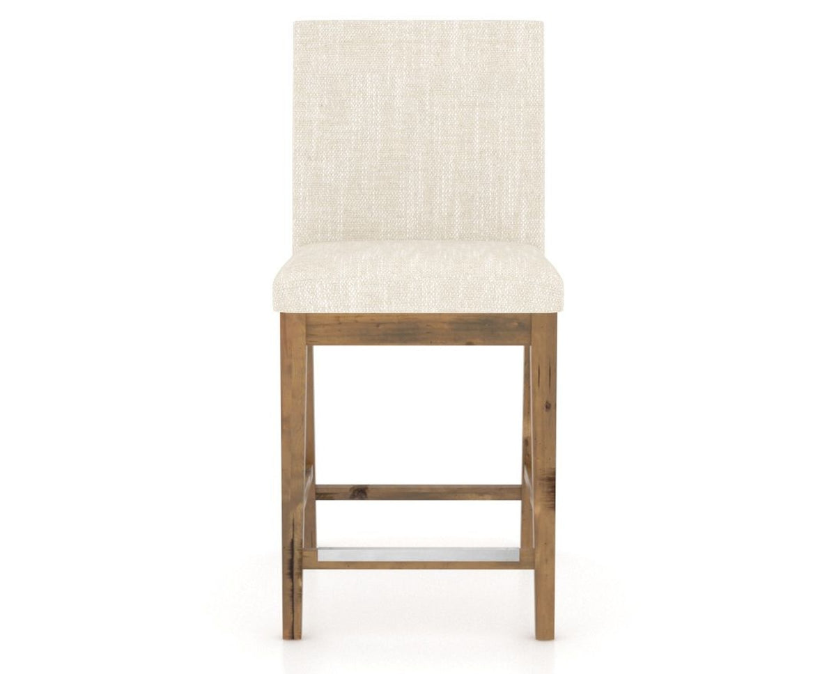 Canadel Champlain Upholstered Counter Stool 8002 in FT InsideOut® and 03 Oak Washed, front view
