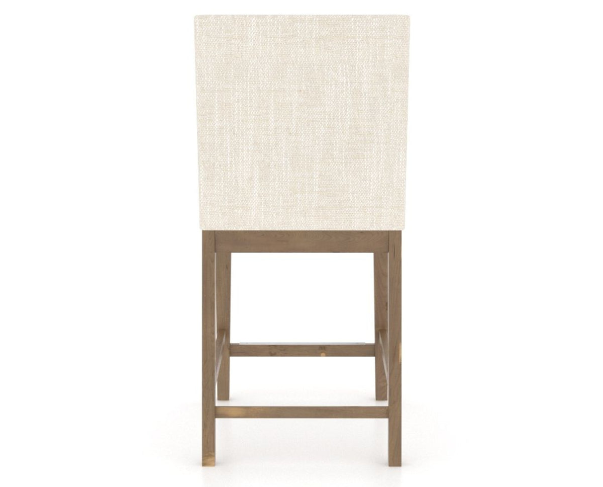 Canadel Champlain Upholstered Counter Stool 8002 in FT InsideOut® and 25 Pecan Washed, back view