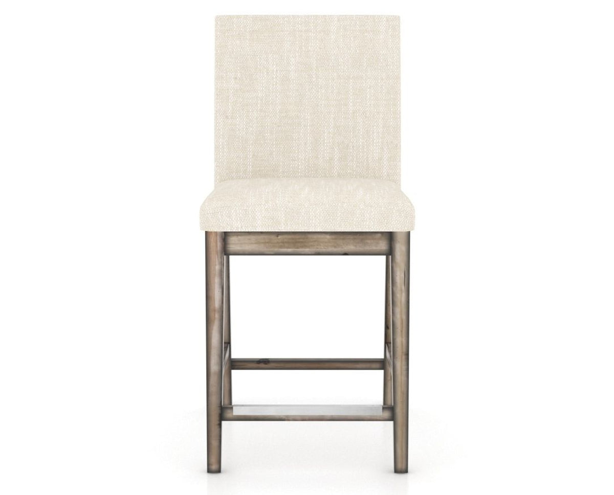 Canadel Champlain Upholstered Counter Stool 8002 in FT InsideOut® and 72 Heritage Nature, front view