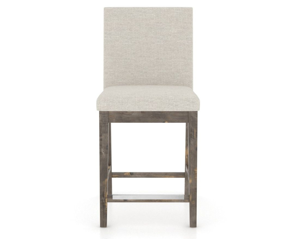 Canadel Champlain Upholstered Counter Stool 8002 in TB Fabric and 08 Shadow, front view