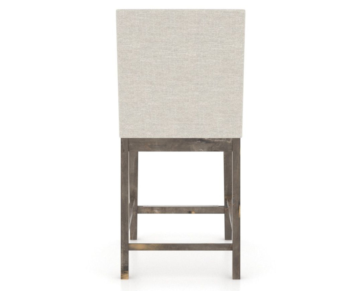 Canadel Champlain Upholstered Counter Stool 8002 in TB Fabric and 08 Shadow, back view