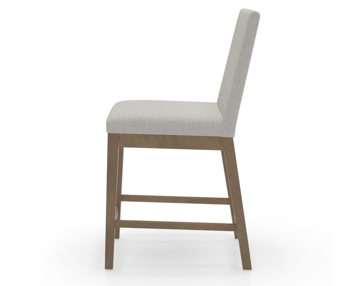 Canadel Sophia Counter Stool in Pecan Washed, TB Fabric, side view