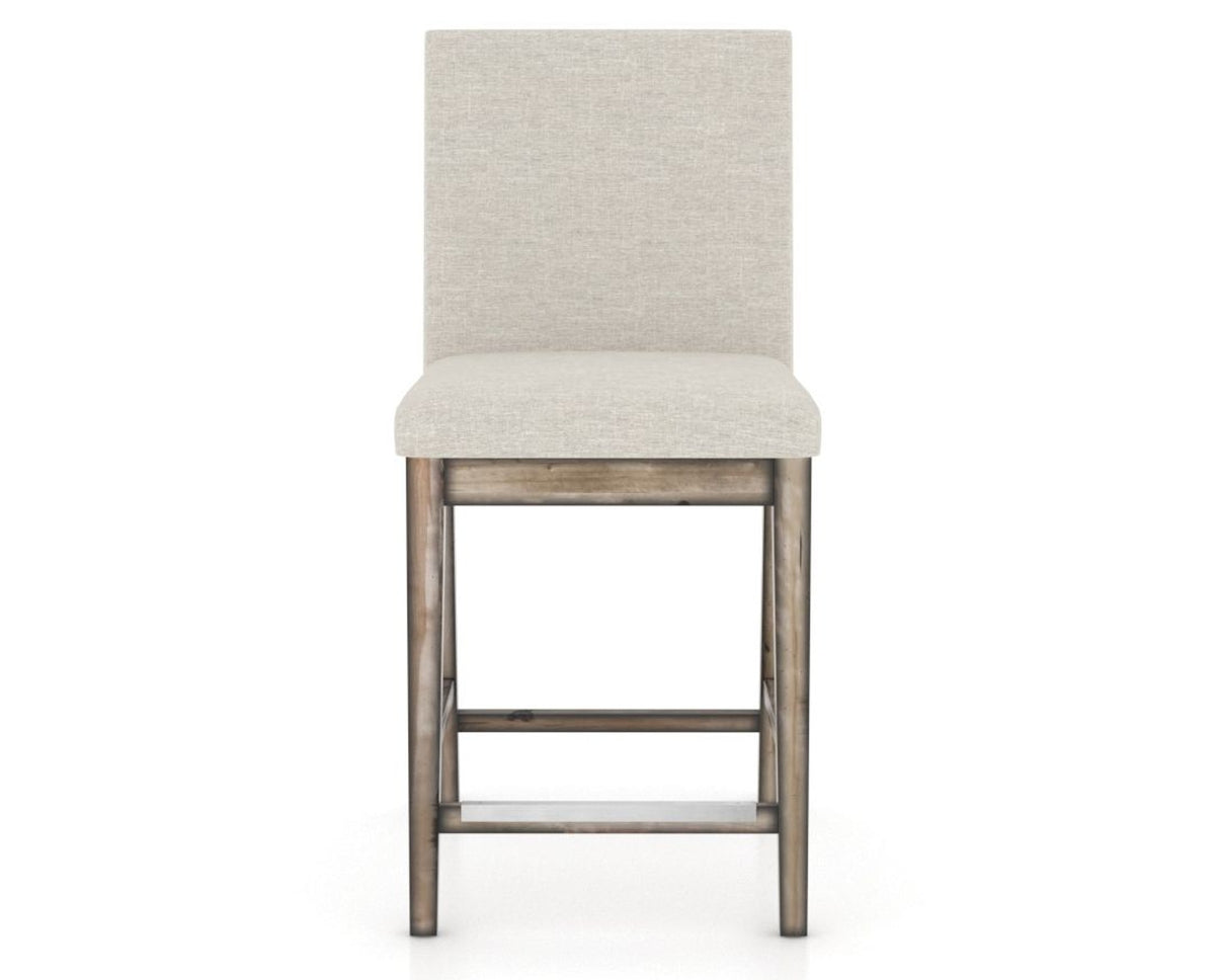 Canadel Champlain Upholstered Counter Stool 8002 in TB Fabric and 72 Heritage Nature, front view