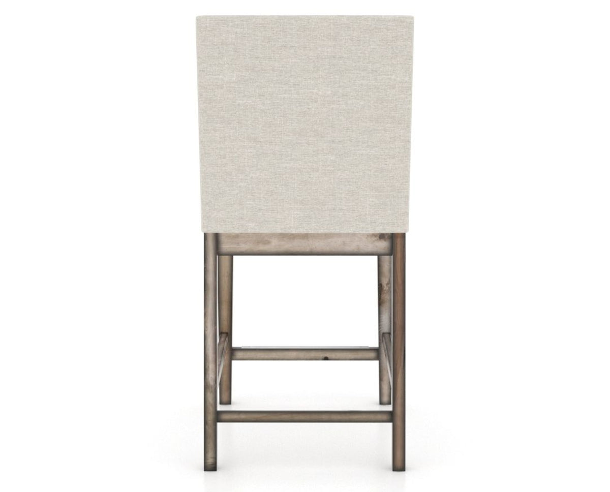 Canadel Champlain Upholstered Counter Stool 8002 in TB Fabric and 72 Heritage Nature, back view