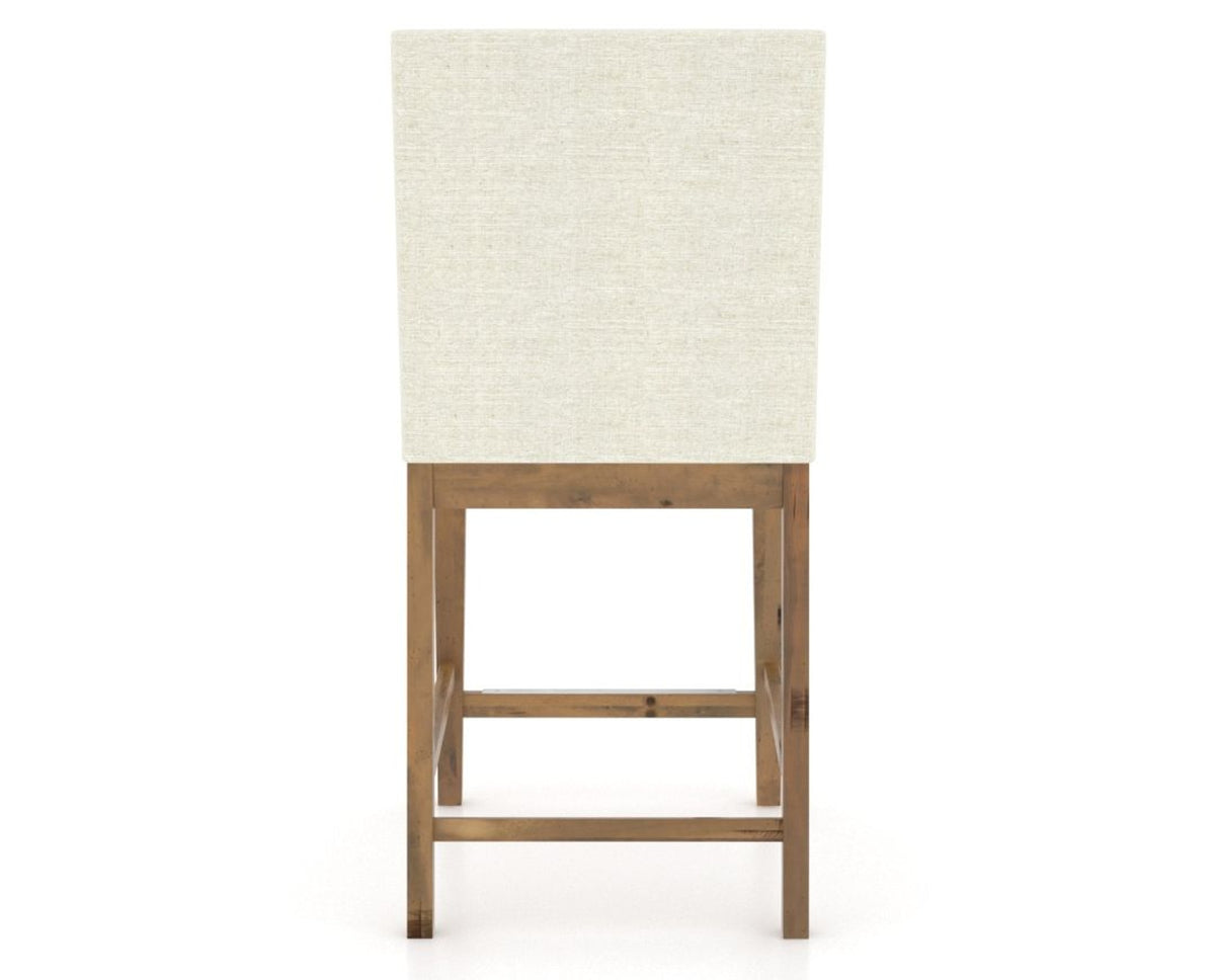 Canadel Champlain Upholstered Counter Stool 8002 in Oak Washed & Fabric TW, back view