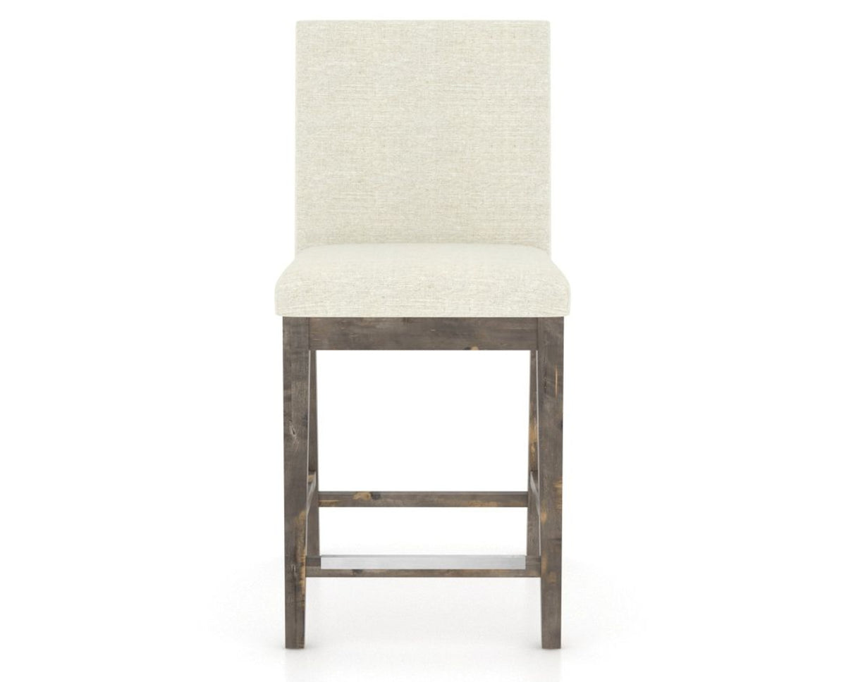 Canadel Champlain Upholstered Counter Stool 8002 in TW Fabric and 08 Shadow, front view