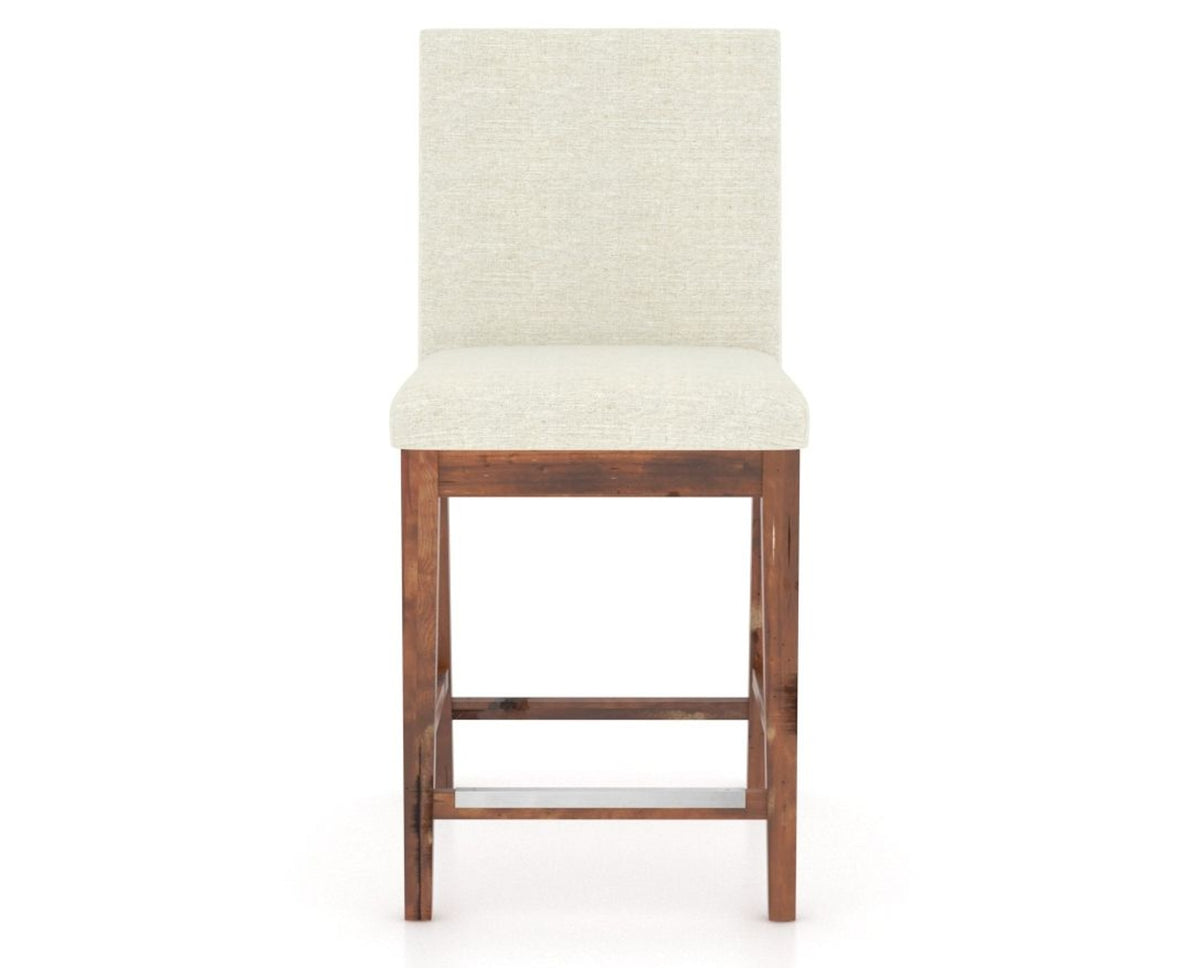 Canadel Champlain Upholstered Counter Stool 8002 in TW Fabric and 33 Spice Washed, front view