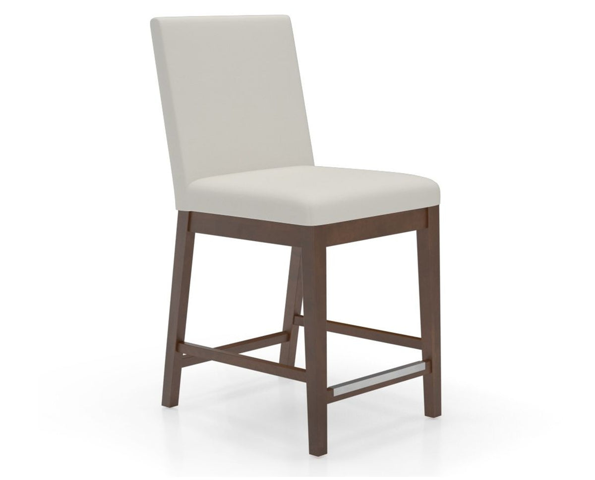 Canadel Sophia Counter Stool in Cognac Washed, YJ Faux Leather, three-quarter view